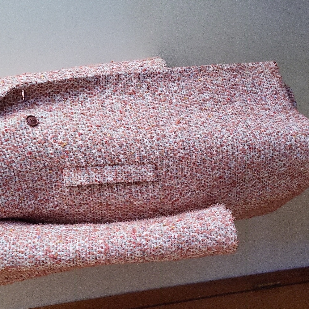 J. Crew Daphne Top Coat Italian Tweed Guava Pink Size 12 - Picture 7 of 11